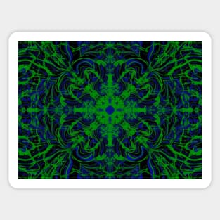 Trippy blue and green art Sticker